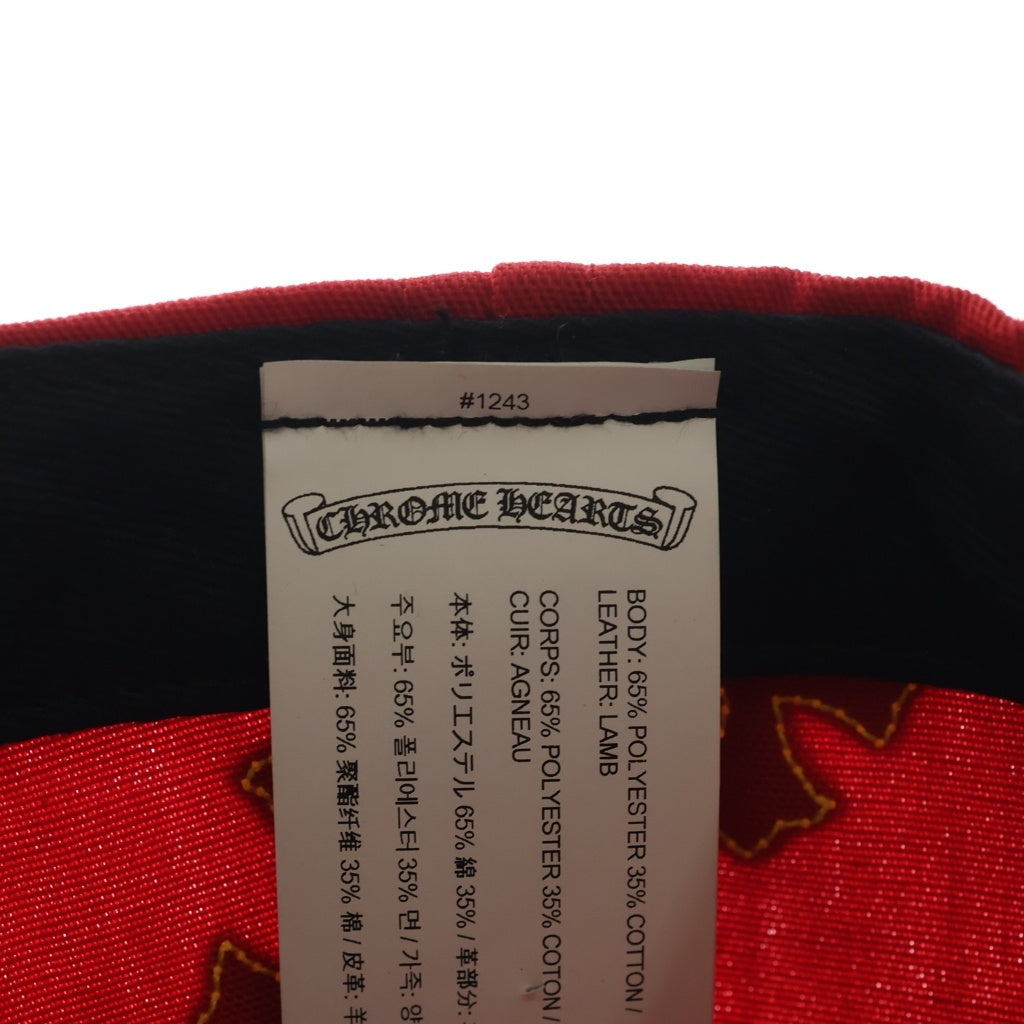 CHROME HEARTS(クロムハーツ) CH HAT クロスパッチ CH刺繍 ベースボールキャップ 帽子 レッド/イエロー