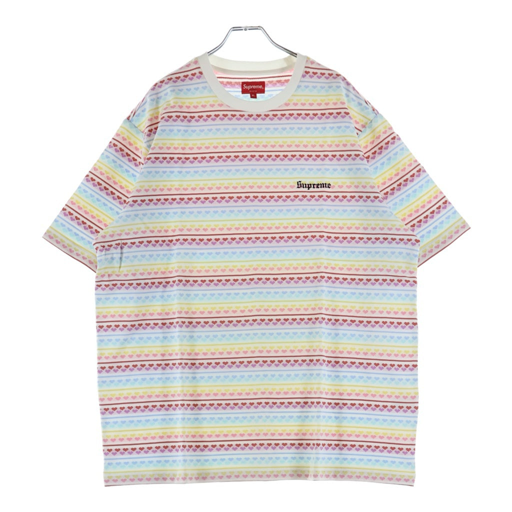SUPREME(シュプリーム) 22SS Hearts Jacquard S/S Top ハート 総柄 半袖Tシャツ カットソー マルチ