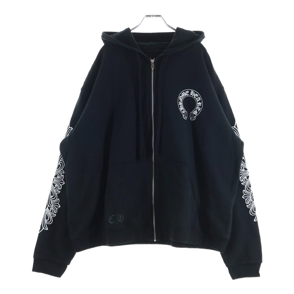 CHROME HEARTS(クロムハーツ) SWTSHRT HD ZIP 袖フローラル バック