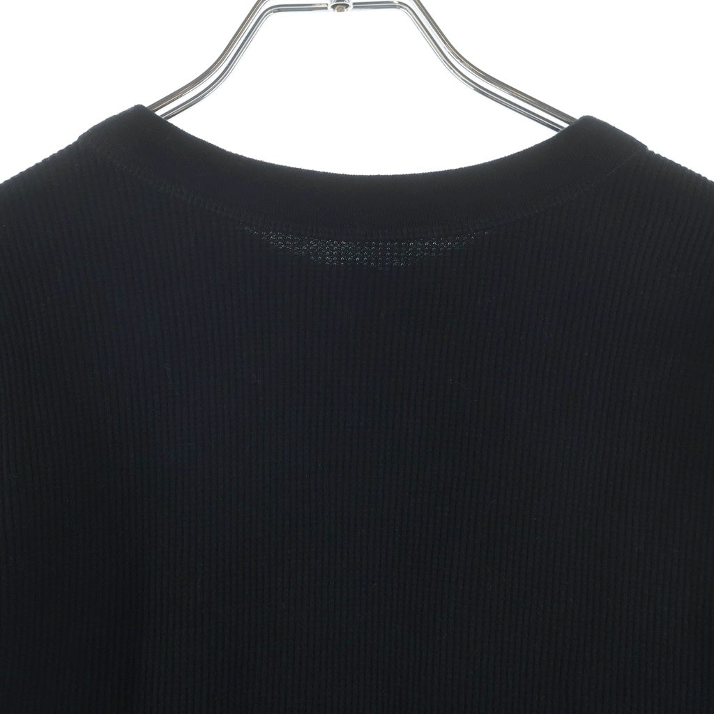 SUPREME(シュプリーム) 24AW ×Hanes Bones Thermal Crew ヘインズ ボーンズサーマルクルー フロントプリント 長袖Tシャツ カットソー ブラック