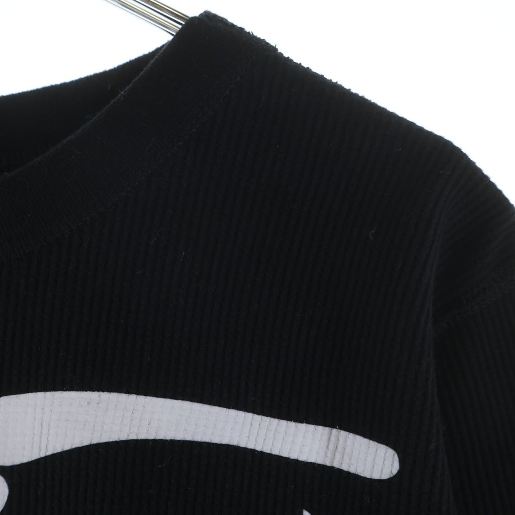 SUPREME(シュプリーム) 24AW ×Hanes Bones Thermal Crew ヘインズ ボーンズサーマルクルー フロントプリント 長袖Tシャツ カットソー ブラック