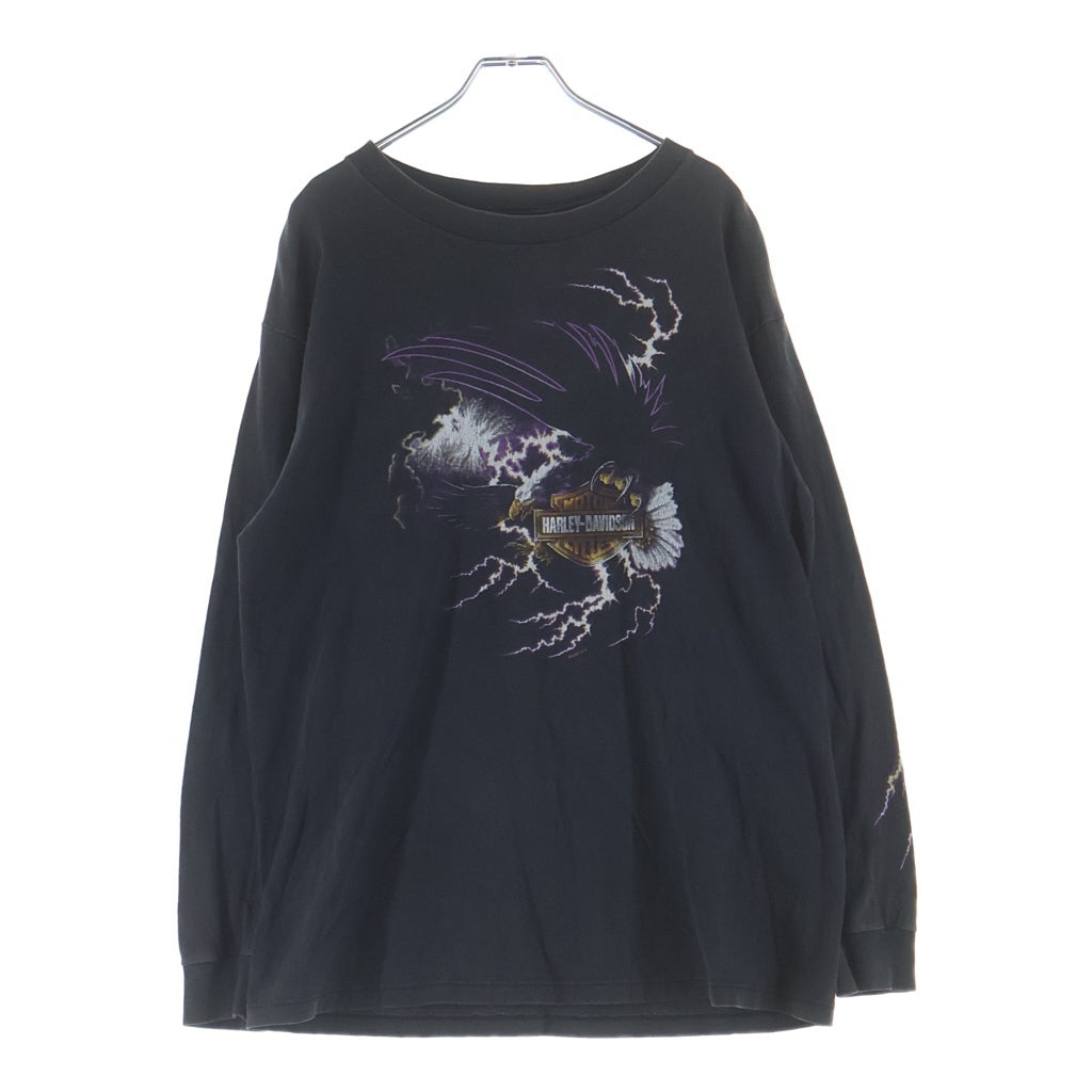 HARLEY DAVIDSON(ハーレーダビッドソン) 00s Eagle Lightning L/S Tee イーグル ライトニング クルーネック 長袖Tシャツ ブラック