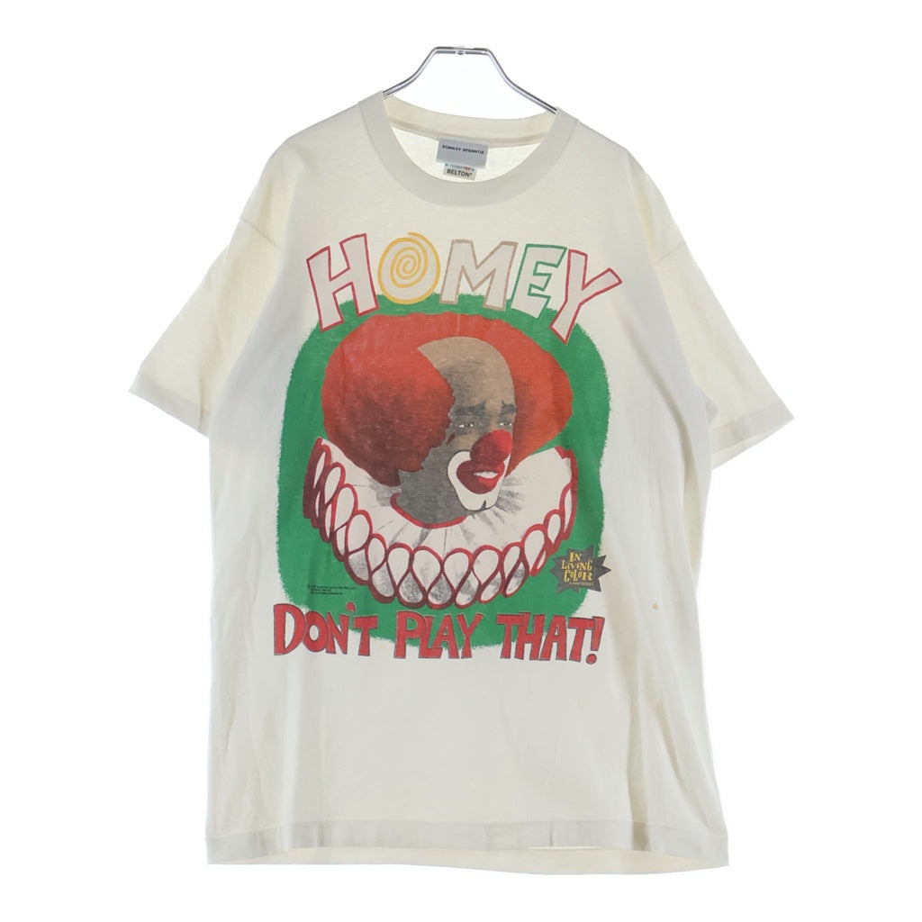 VINTAGE(ヴィンテージ) 90s IN LIVING COLOR HOMEY THE CLOWN TEE イン・リビング・カラー ホーミー・ザ・クラウン フロントプリント 半袖Tシャツ カットソー ホワイト