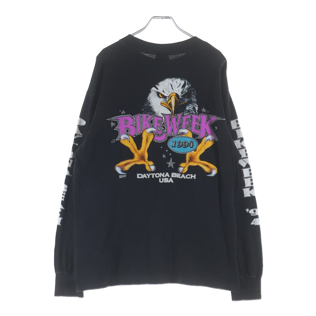 VINTAGE(ヴィンテージ) 90s DAYTONA BEACH BIKE WEEK デイトナビーチ バイクウィーク 両面プリント 長袖Tシャツ カットソー ブラック