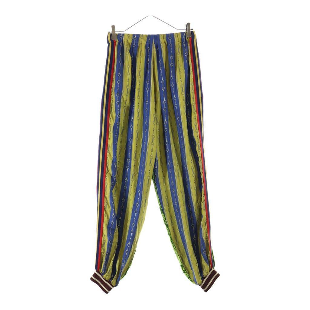 GUCCI(グッチ) Mixed Media Jogger Pants ミックスドメディアジョガーパンツ ナイロン ベロア 切替 サイドライン サルエルパンツ マルチ 572696 XDANK