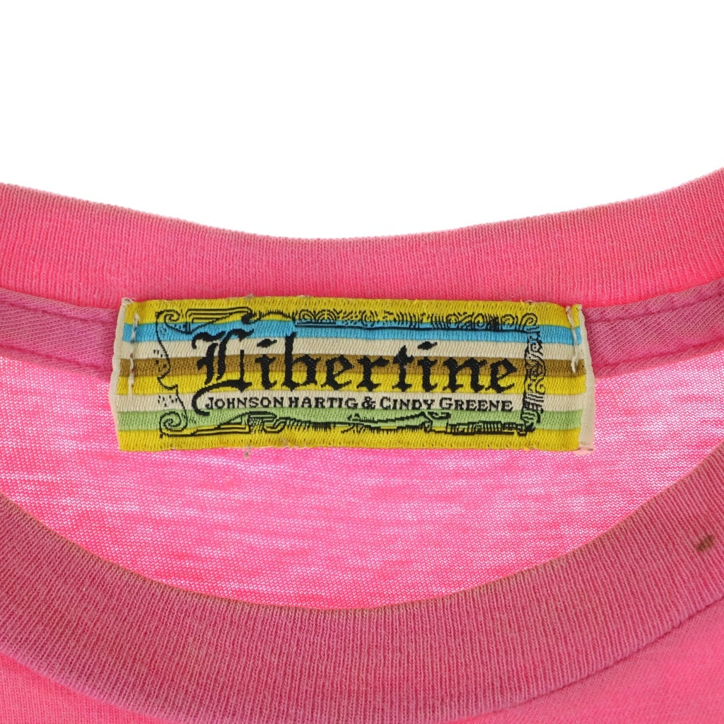 LIBERTINE(リバティーン) フロントスカルプリント 半袖Tシャツ カットソー ピンク