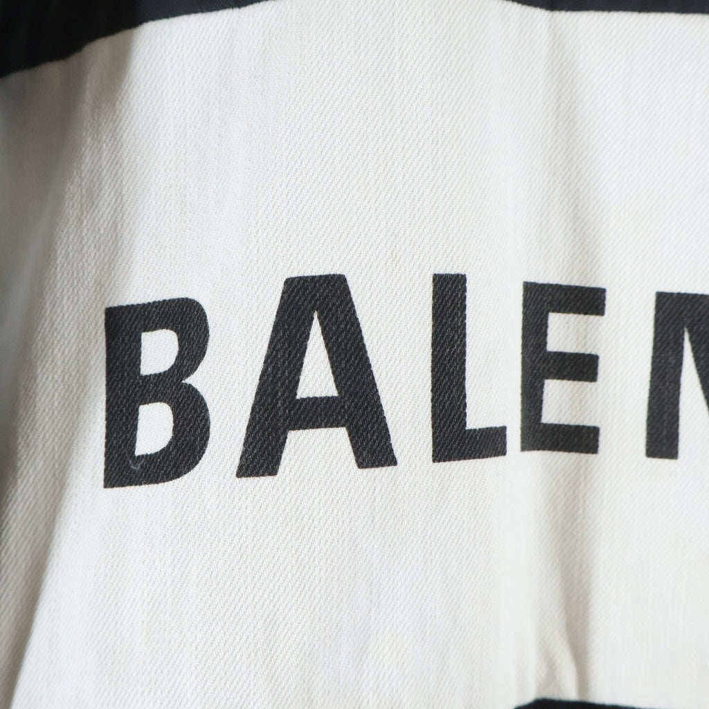 BALENCIAGA(バレンシアガ) 21SS Nylon Logo Denim Jacket ナイロンロゴデニムジャケット ブルゾン ブラック 529213 TBQ09