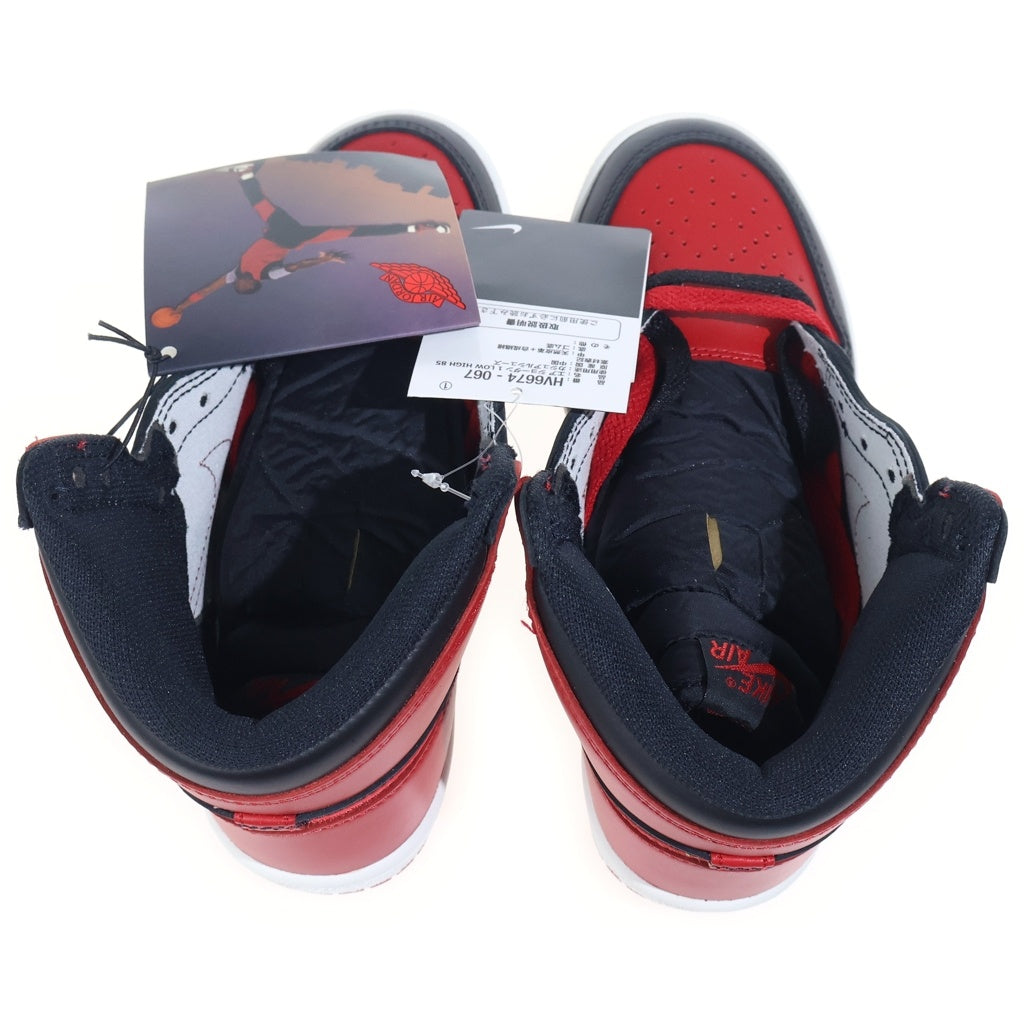 NIKE(ナイキ) AIR JORDAN 1 HIGH 85 BRED エアジョーダン1 85 ブレッド ハイカットスニーカー ブラック/レッド US4/23cm HV6674-067 レディース