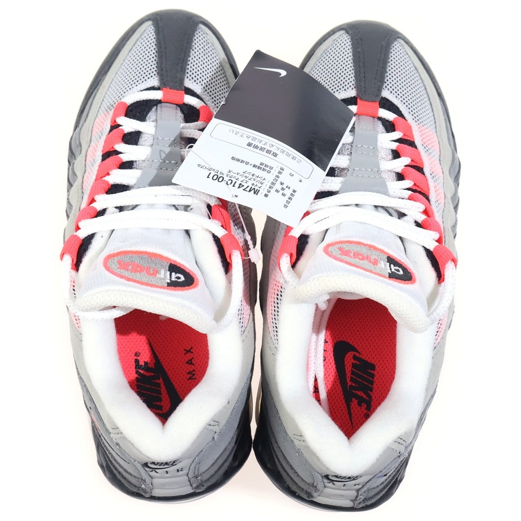 NIKE(ナイキ) AirMax95 OG Big Bubble MediumAsh エアマックス95 OG ビッグバブル ミディアムアッシュ ローカットスニーカー グレー/レッド US4/23cm IM7410-001 レディース