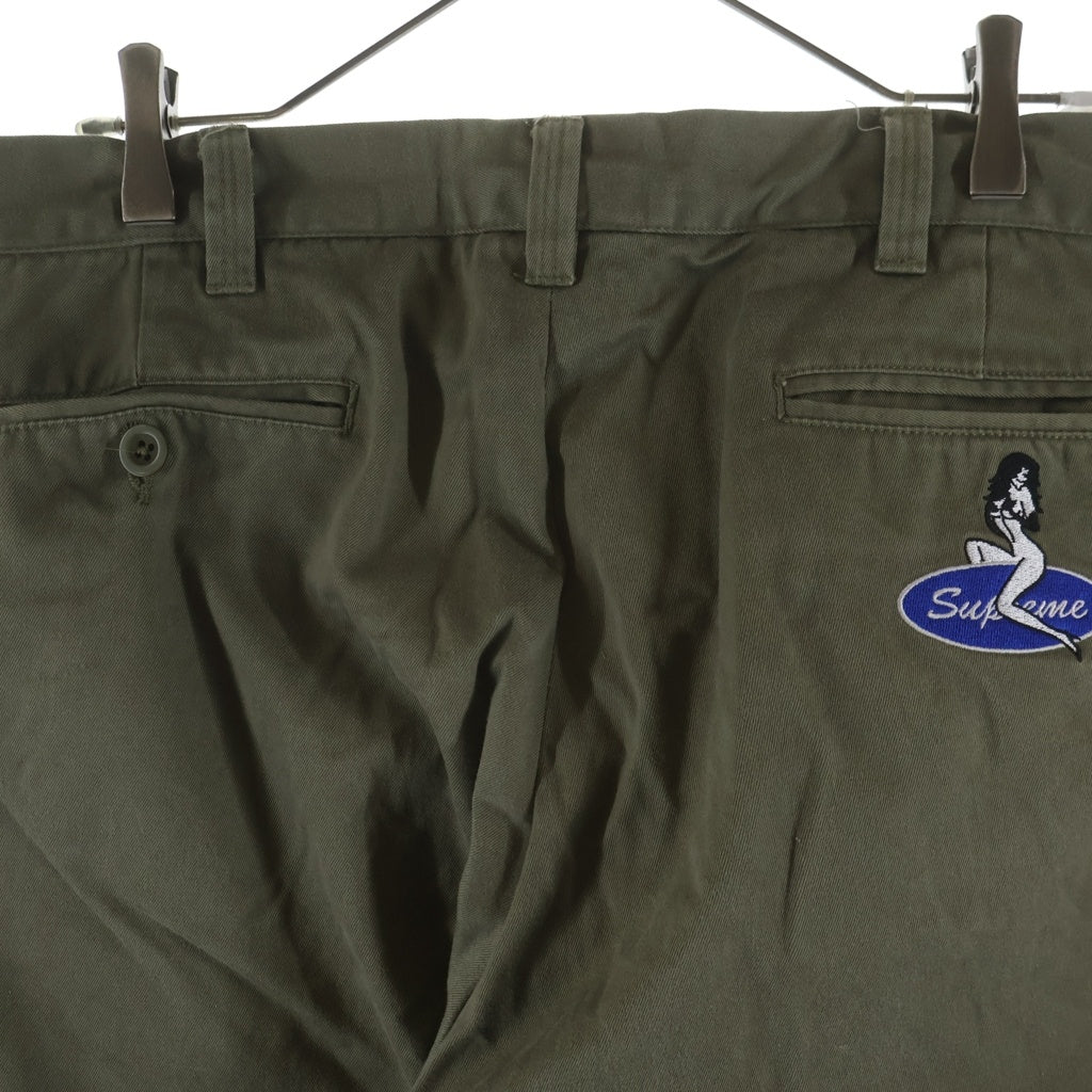 SUPREME(シュプリーム) 18AW Pinup Chino Pant ピンナップ チノ パンツ カーキ