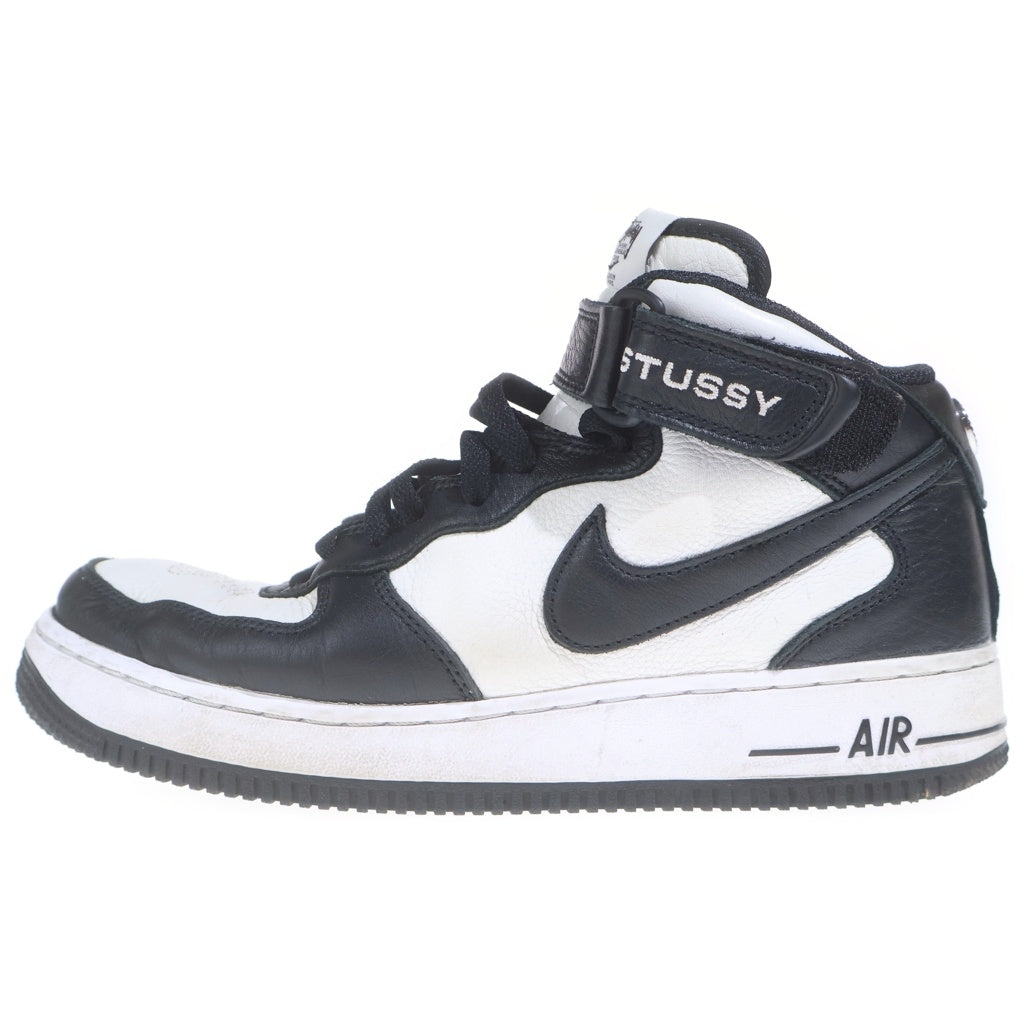 NIKE(ナイキ) ×STUSSY AIR FORCE 1 MID ステューシー エアフォース1 ミッドカットスニーカー ホワイト/ブラック US8/26cm DJ7840-002