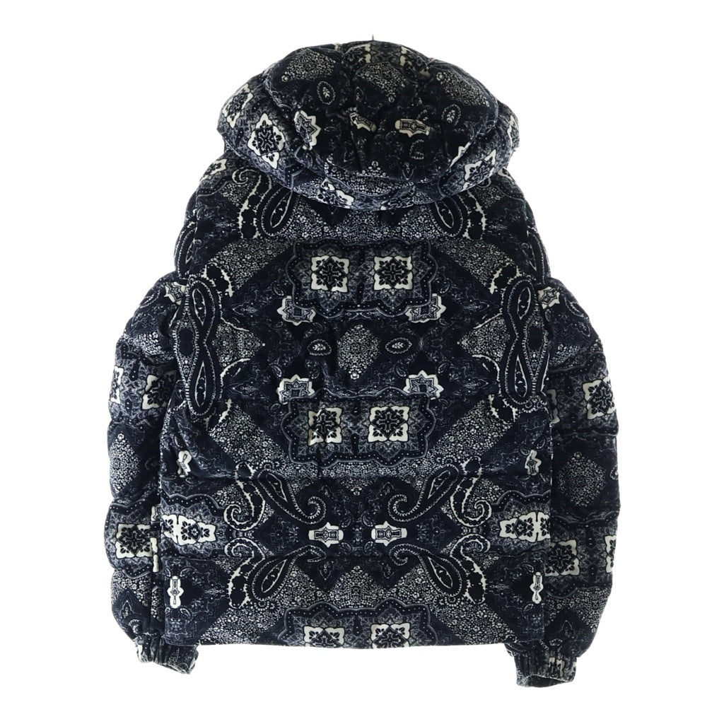 MONCLER(モンクレール) 23AW GARTEMPE GIUBBOTTO ガルテンプ ペイズリー総柄 ベルベットダウンジャケット フーディ ブラック I20911A00022 596X4