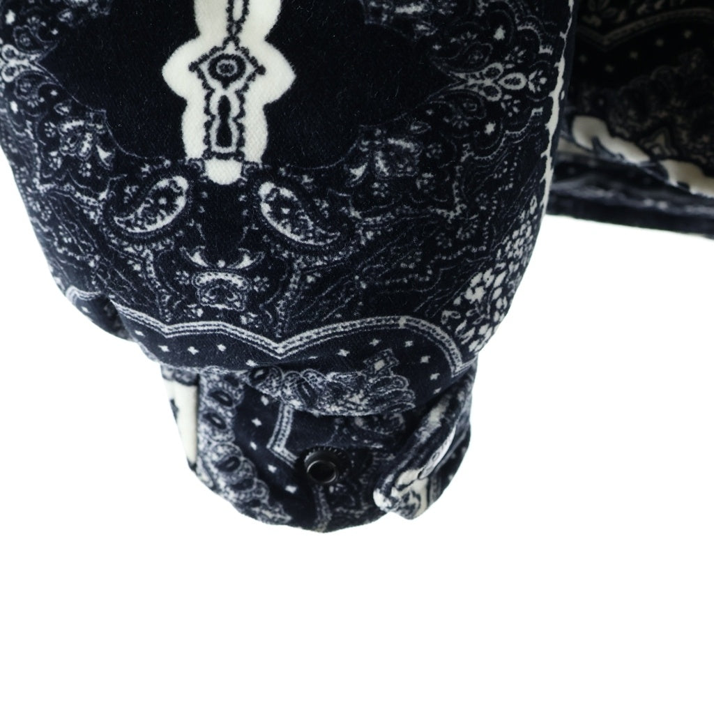 MONCLER(モンクレール) 23AW GARTEMPE GIUBBOTTO ガルテンプ ペイズリー総柄 ベルベットダウンジャケット フーディ ブラック I20911A00022 596X4