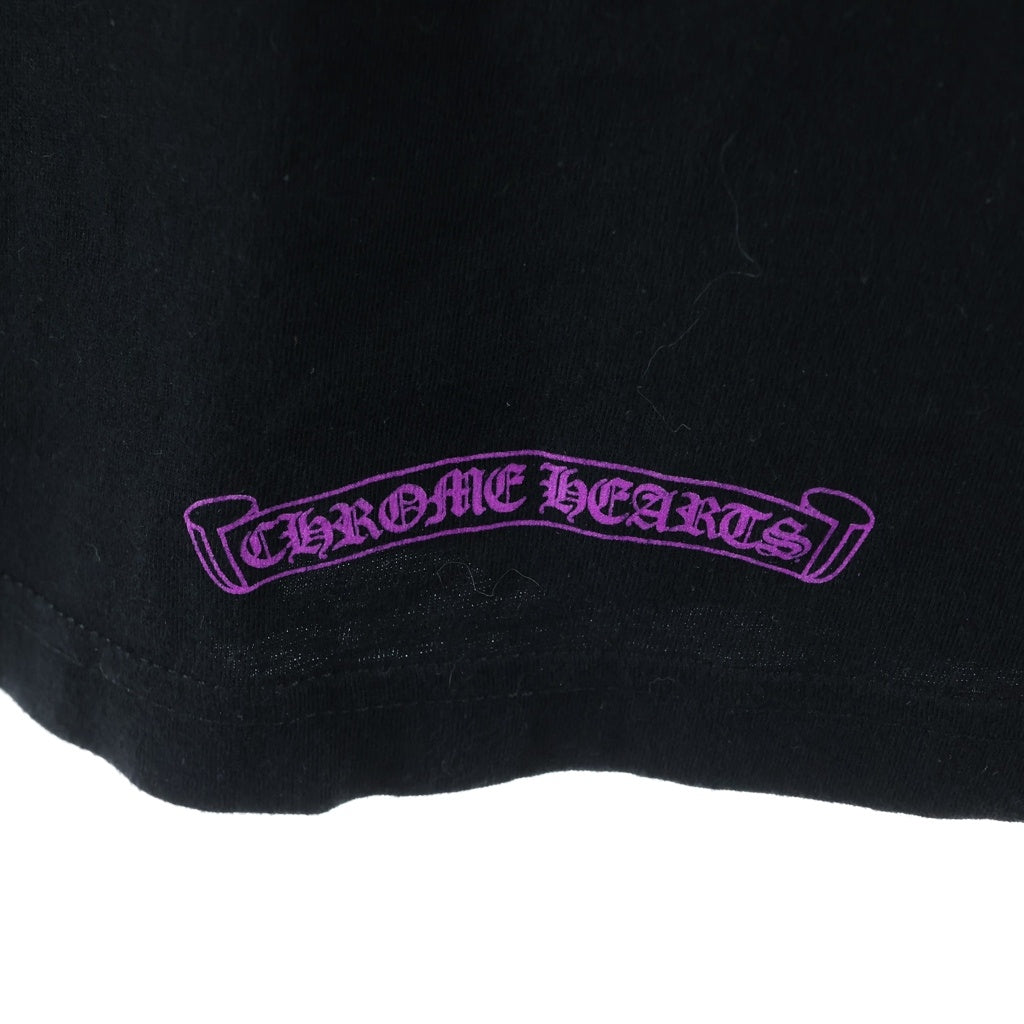 CHROME HEARTS(クロムハーツ) Neck Logo L/S Tee ネックロゴプリント ロングスリーブ 長袖Tシャツ カットソー ブラック/パープル