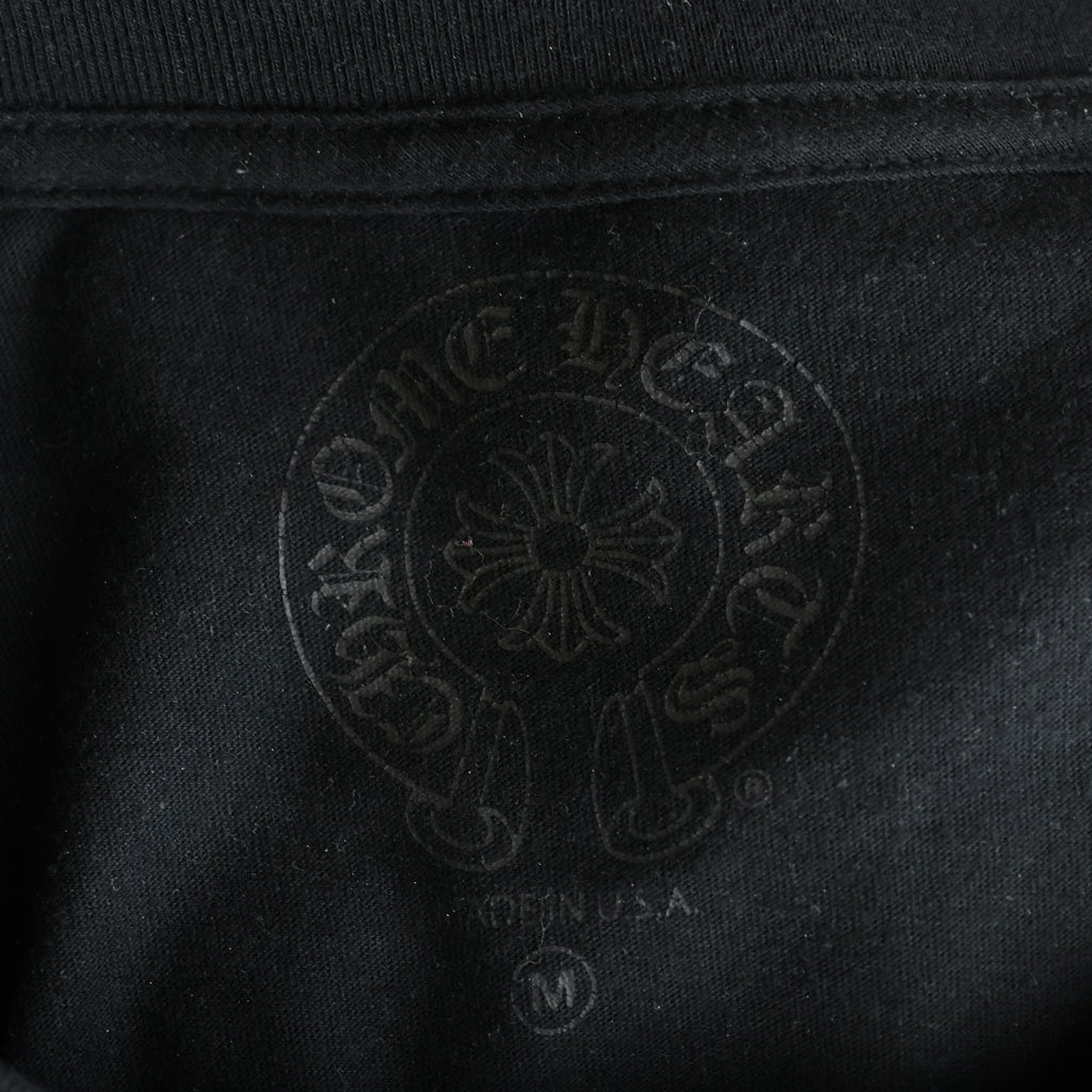 CHROME HEARTS(クロムハーツ) Neck Logo L/S Tee ネックロゴプリント ロングスリーブ 長袖Tシャツ カットソー ブラック/パープル