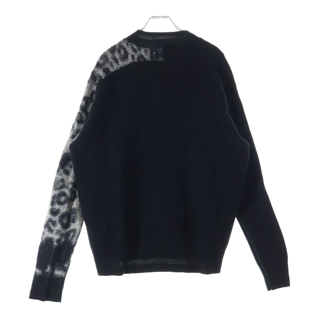 Y-3(ワイスリー) U Leopard Knit Crew Sweat レオパード モヘヤ ニット スウェット ブラック