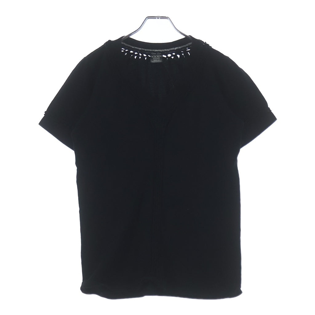 NUMBER (N)INE(ナンバーナイン) 07SS ABOUT A BOY期 アバウト ア ボーイ 編み込み Vネック 半袖 Tシャツ カットソー ブラック