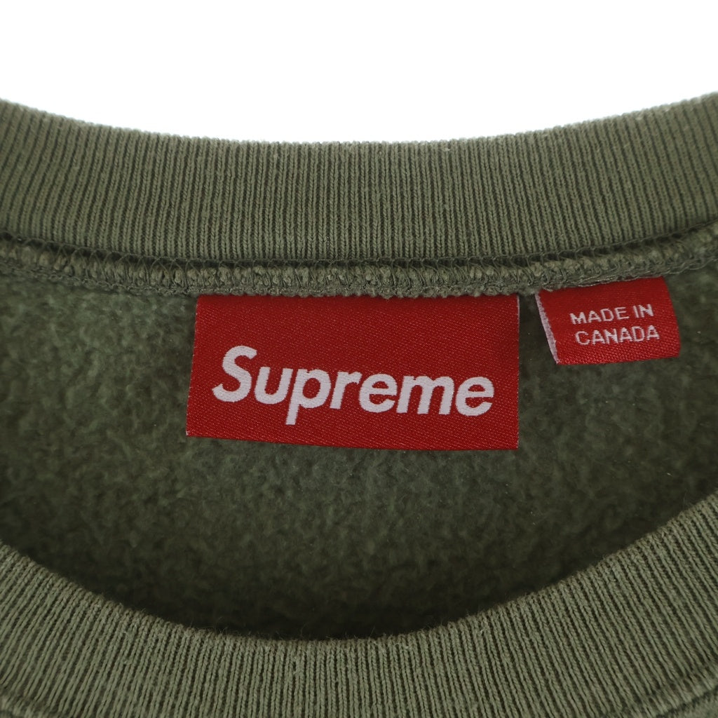 SUPREME(シュプリーム) 24SS Small Box Raglan Crewneck スモールボックスロゴ ラグランスリーブ クルーネック スウェットトレーナー カーキ
