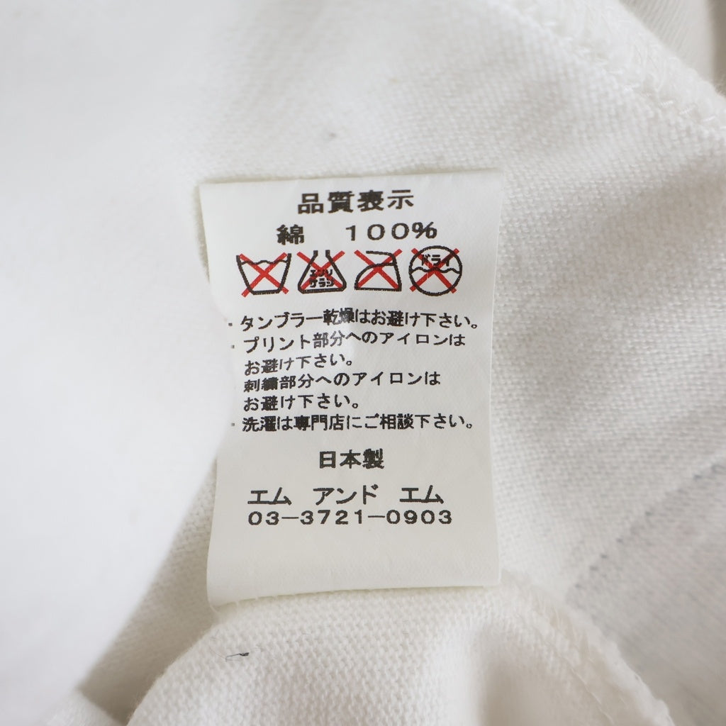 m&m(エムアンドエム) Wolfs Head Unrivaled ウルフズヘッド アンライバルド スタッズ ドッグ プリント クルーネック半袖Tシャツ カットソー ホワイト