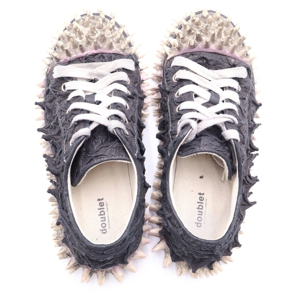doublet(ダブレット) 24AW PORCUPINE LACE UP SNEAKER ヤマアラシ レースアップ スニーカー ブラック 24AW77FT63