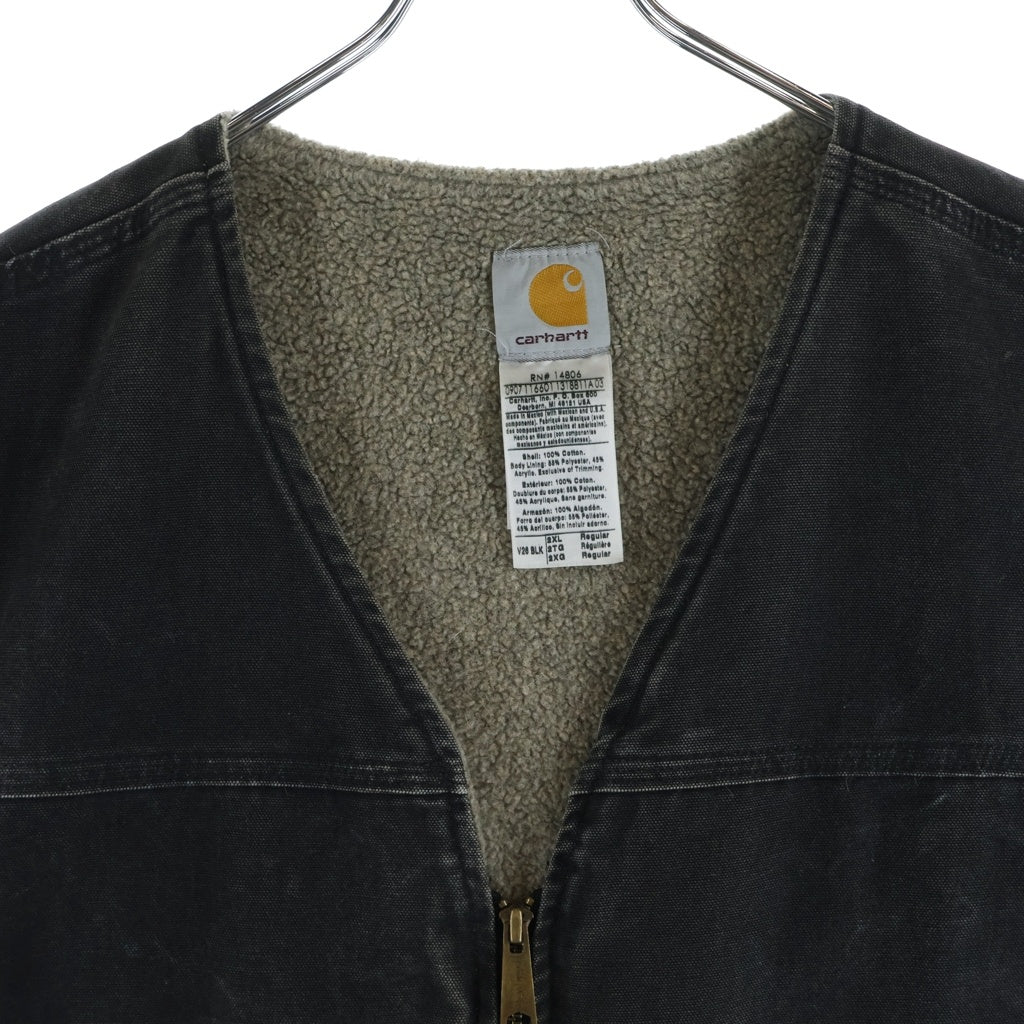 CARHARTT(カーハート) 00s COTTON DUCK ZIP VEST コットンダック ジップ 中綿 ベスト ブラック