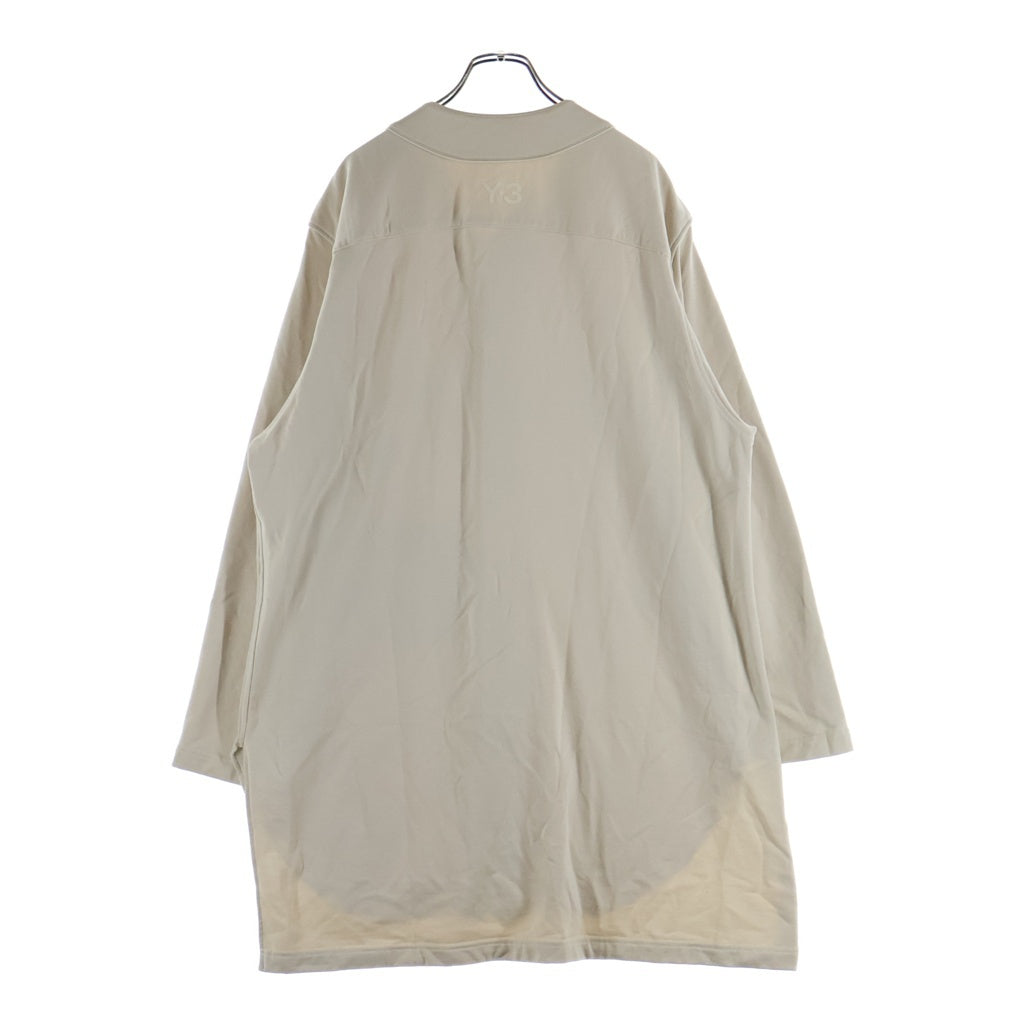 Y-3(ワイスリー) M FT YOHJI LETTERS BASEBALL SHIRT レターズベースボールシャツ フロントロゴ刺繍 長袖シャツ ベージュ FJ0435