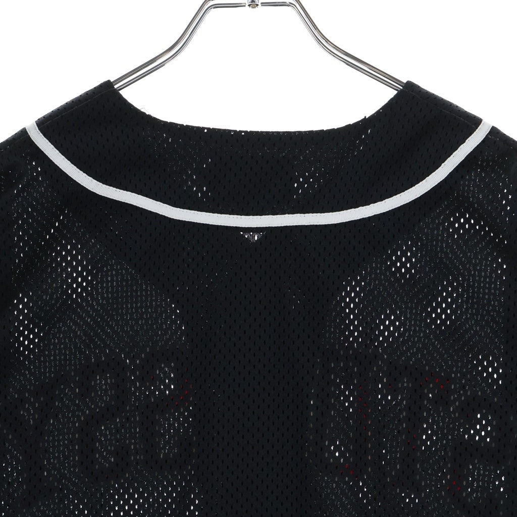STUSSY(ステューシー) Baseball Shirt フロントロゴ ベースボール メッシュ ゲーム半袖シャツ ブラック 114763Z