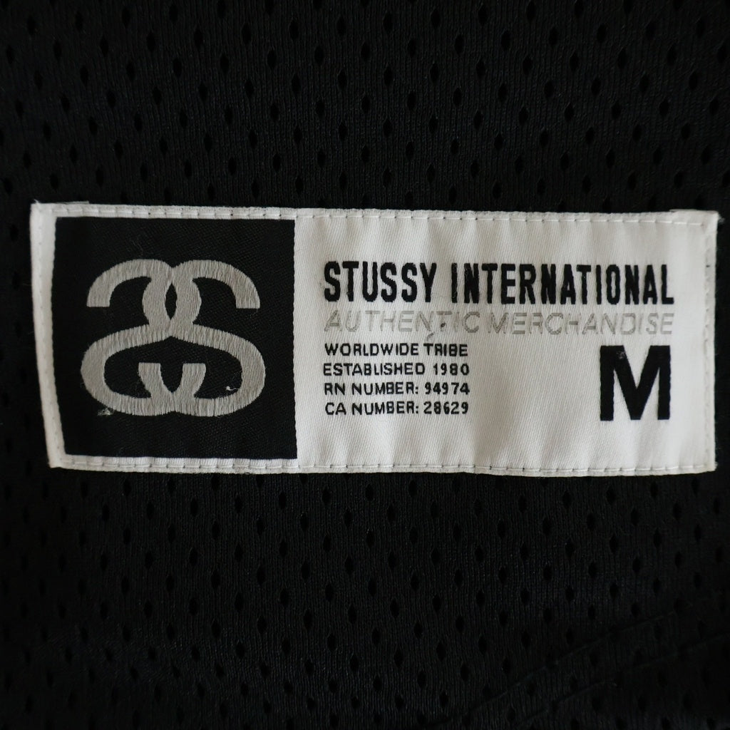 STUSSY(ステューシー) Baseball Shirt フロントロゴ ベースボール メッシュ ゲーム半袖シャツ ブラック 114763Z