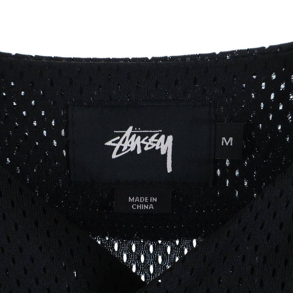 STUSSY(ステューシー) Baseball Shirt フロントロゴ ベースボール メッシュ ゲーム半袖シャツ ブラック 114763Z