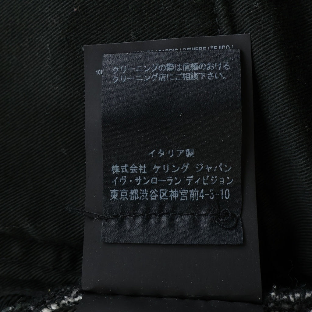SAINT LAURENT PARIS(サンローランパリ) ブラック・ディスウォッシュド・スニキデニム ジッパーフライ スリムストレート デニムパンツ スキニー ブラック