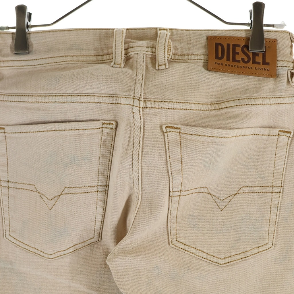DIESEL ディーゼル Livier-Ankle ボタンフライ スリムストレート デニムパンツ スキニー ベージュ DIESEL(ディーゼル) Livier-Ankle ボタンフライ スリムストレート