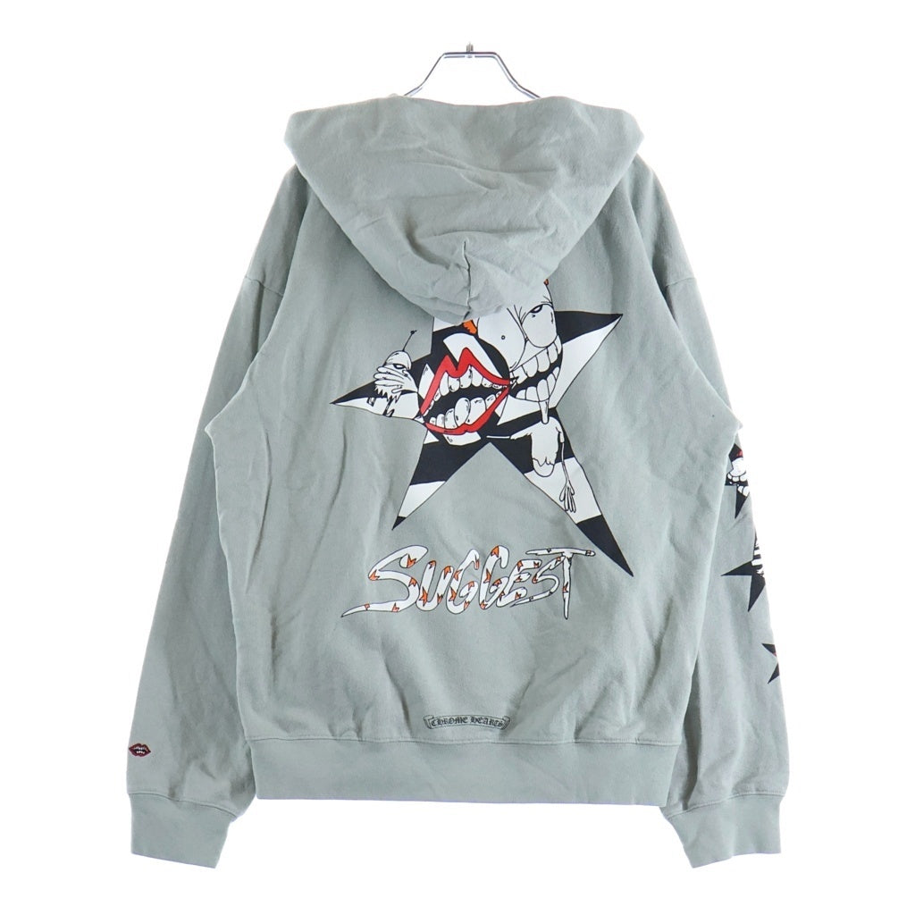 CHROME HEARTS(クロムハーツ) ×MATTY BOY PPO SUGGEST SPACE GRY HD PLVR マッティボーイ プリント スウェットプルオーバーパーカー グレー