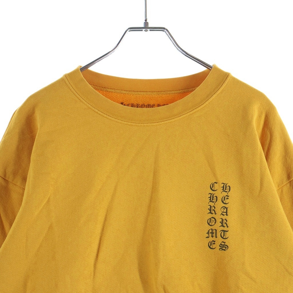 CHROME HEARTS(クロムハーツ) MUSTARD PULLOVER SCRIPT SWEAT 両面プリント クルーネック スウェット トレーナー イエロー