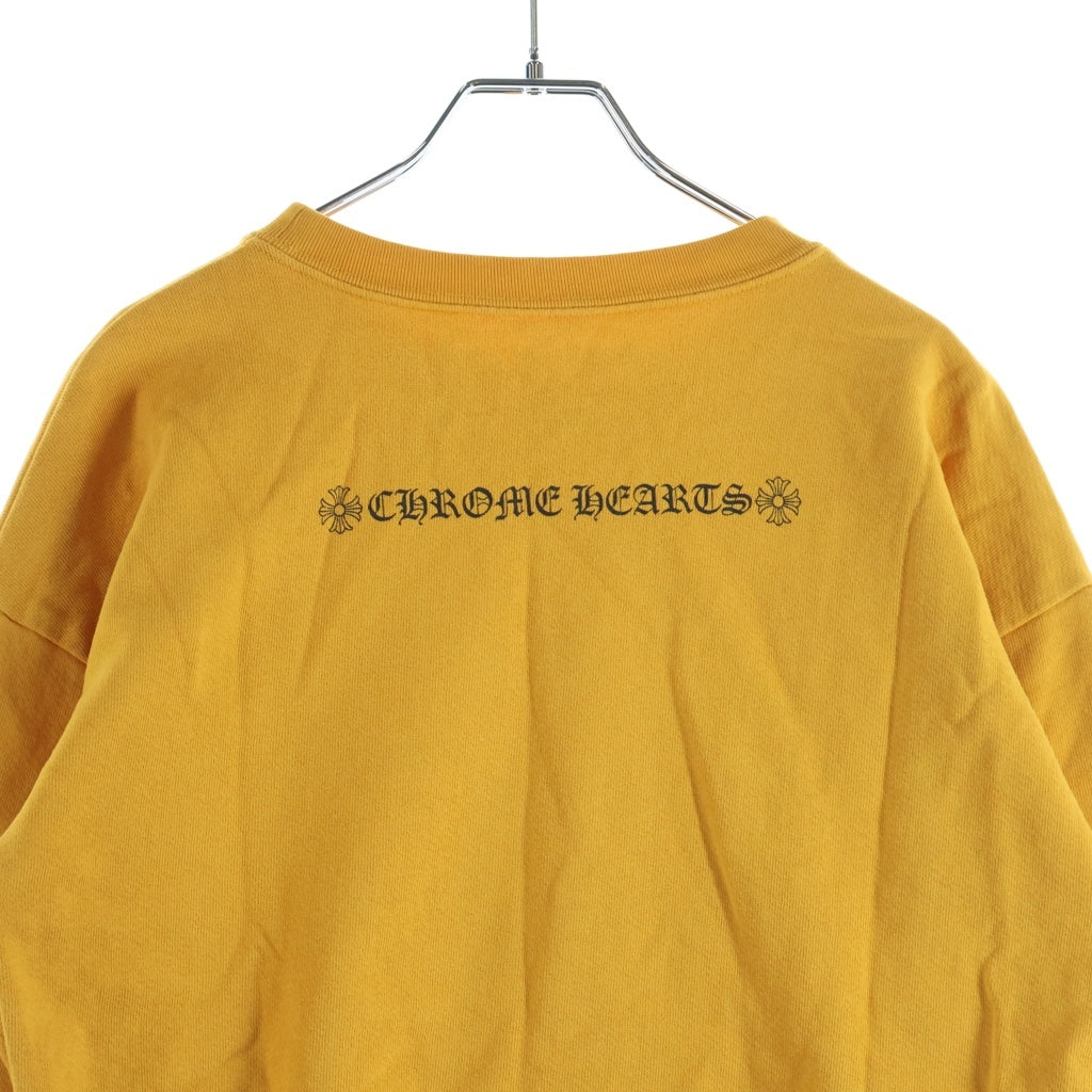 CHROME HEARTS(クロムハーツ) MUSTARD PULLOVER SCRIPT SWEAT 両面プリント クルーネック スウェット トレーナー イエロー