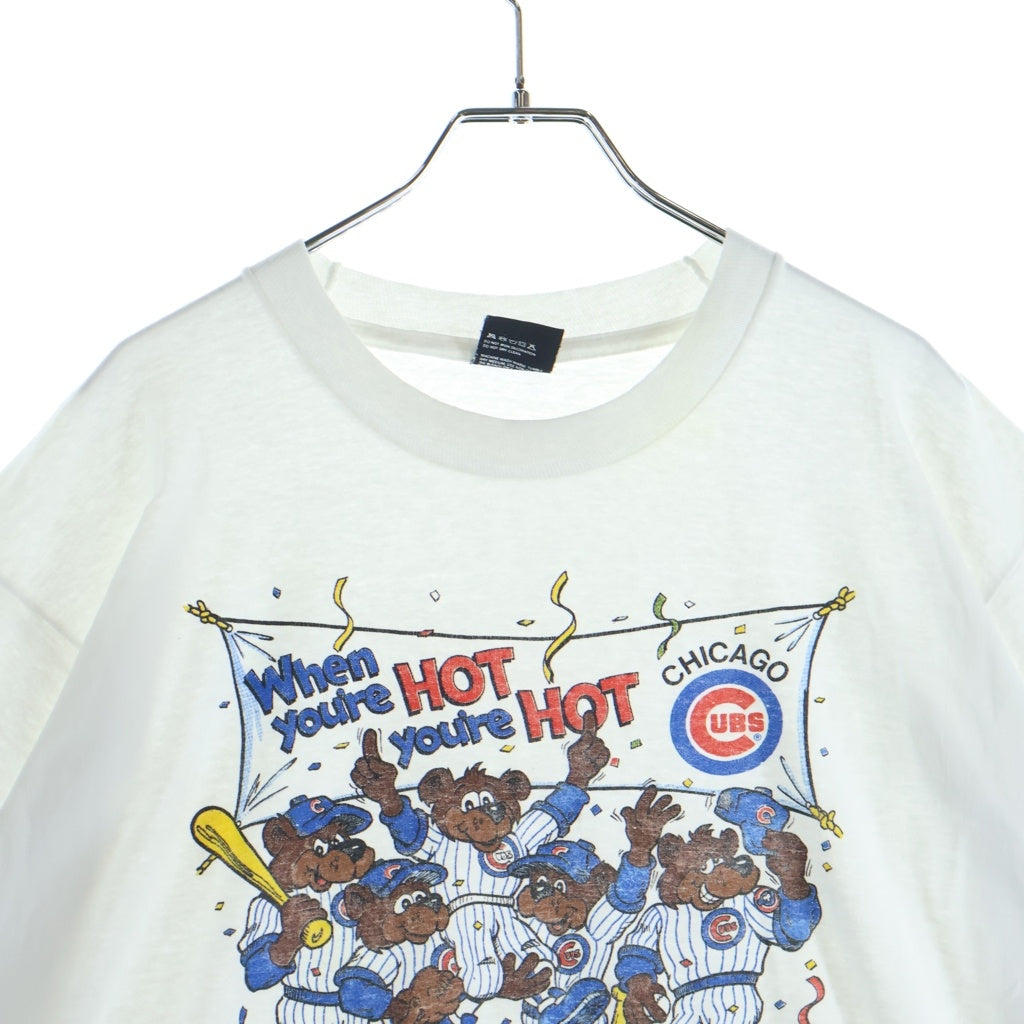 VINTAGE(ヴィンテージ) 80s Chicago Cubs Zimmer シカゴ・カブス ジマー フロントプリント 半袖Tシャツ カットソー ホワイト