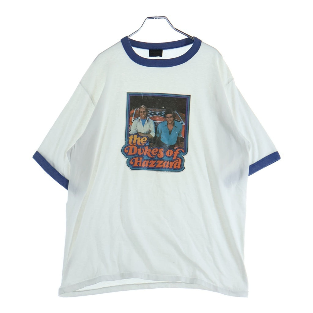 VINTAGE(ヴィンテージ) 90s The Dukes of Hazzard ザ・デュークス・オブ・ハザード フロントプリント リンガー 半袖Tシャツ カットソー ホワイト