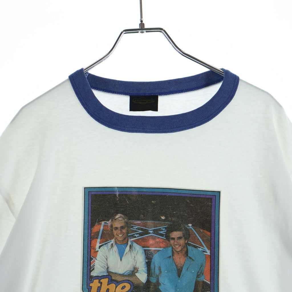 VINTAGE(ヴィンテージ) 90s The Dukes of Hazzard ザ・デュークス・オブ・ハザード フロントプリント リンガー 半袖Tシャツ カットソー ホワイト