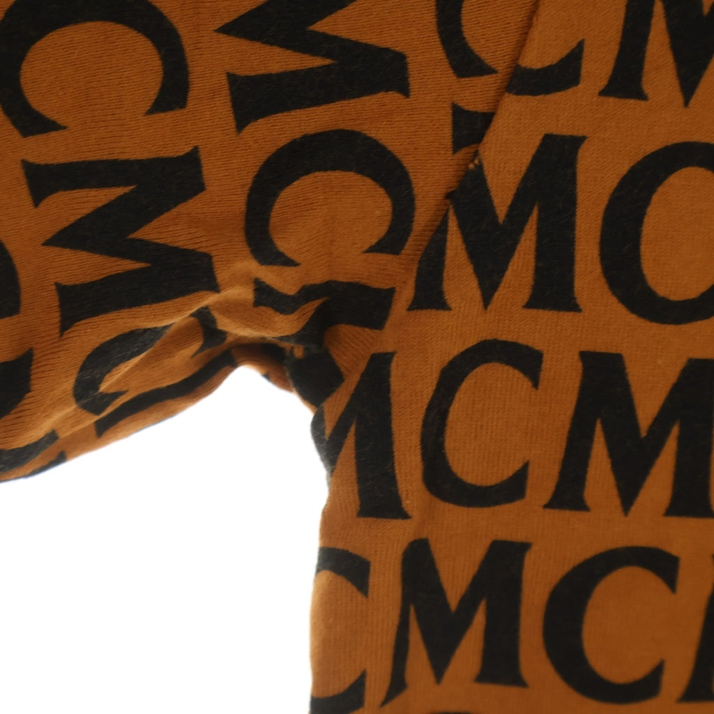 MCM(エム シー エム) Monogram Print T-shirt モノグラムプリント 総柄 リンガー 半袖Tシャツ カットソー ブラウン