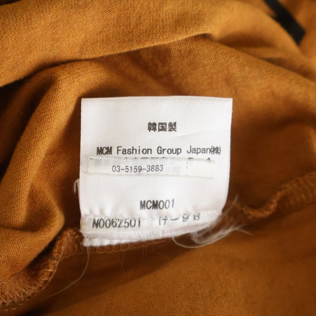 MCM(エム シー エム) Monogram Print T-shirt モノグラムプリント 総柄 リンガー 半袖Tシャツ カットソー ブラウン