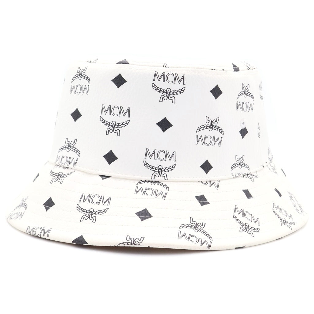MCM(エム シー エム) PVC Patterned Bucket Hat ロゴプリント パターンドバケットハット ホワイト