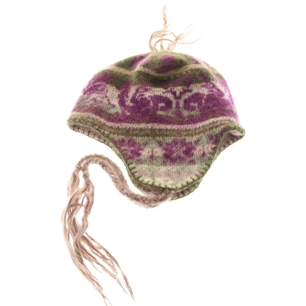 Vivienne Westwood(ヴィヴィアンウエストウッド) Pink Knitted Earmuff Hat フリンジ イヤーマフ ニット帽 マルチ