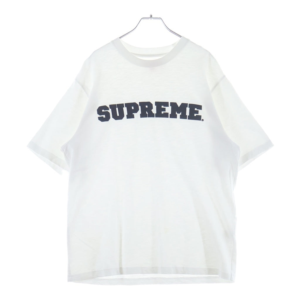 SUPREME(シュプリーム) 23AW Collegiate S/S Top カレジエイト フロントロゴ刺繍 半袖Tシャツ カットソー ホワイト