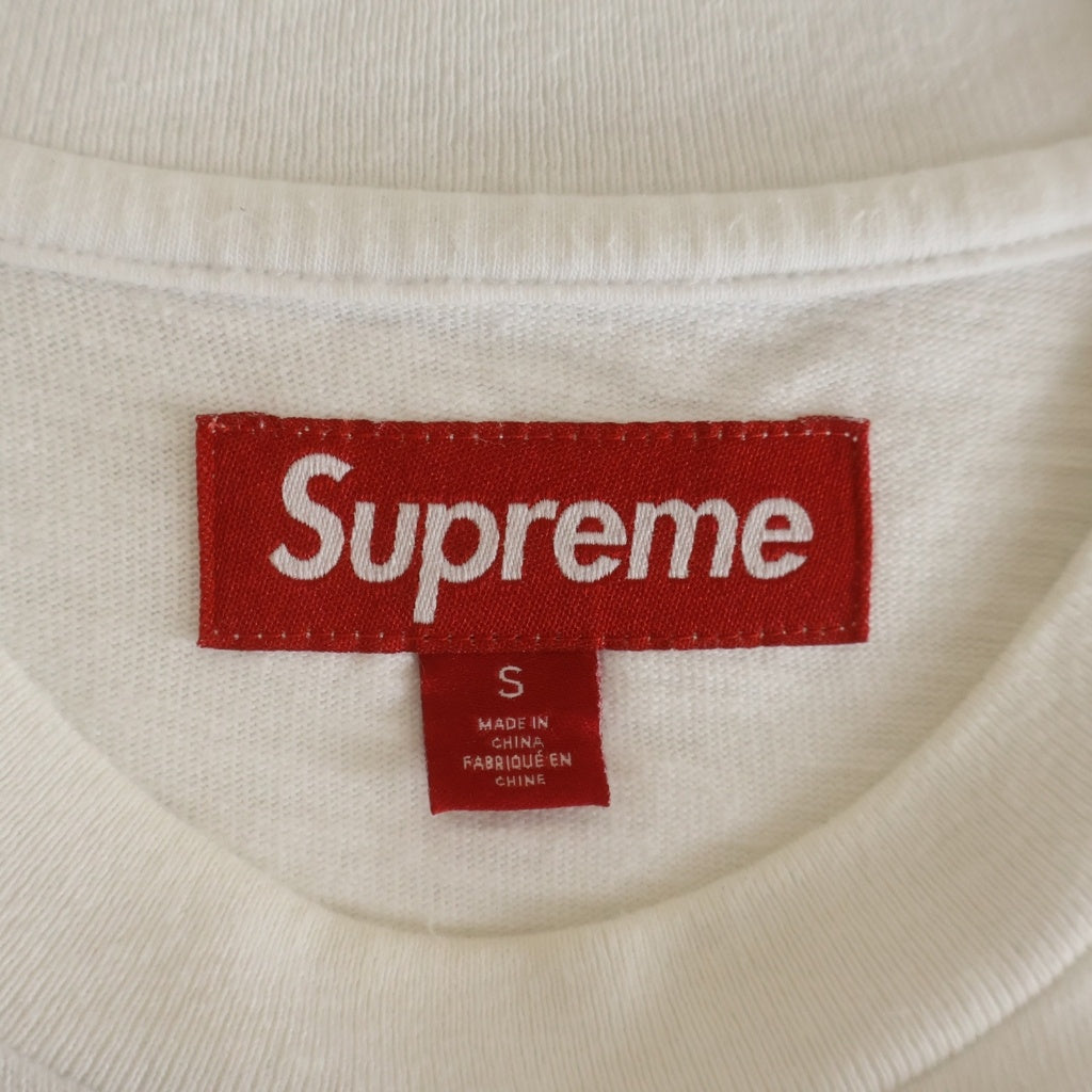 SUPREME(シュプリーム) 23AW Collegiate S/S Top カレジエイト フロントロゴ刺繍 半袖Tシャツ カットソー ホワイト