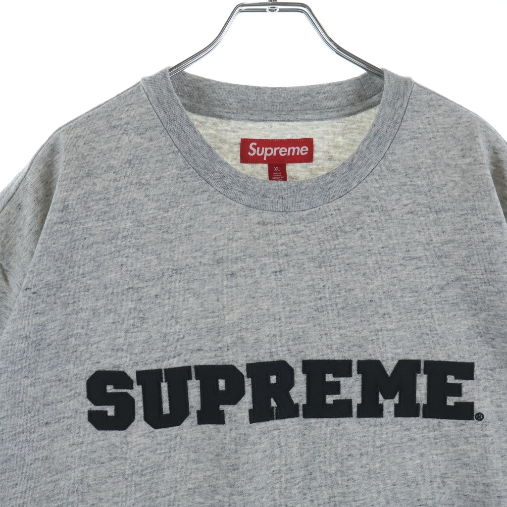 SUPREME(シュプリーム) 25AW Collegiate Applique S/S Top カレジエイトアップリケ フロントロゴ刺繍 半袖Tシャツ カットソー グレー