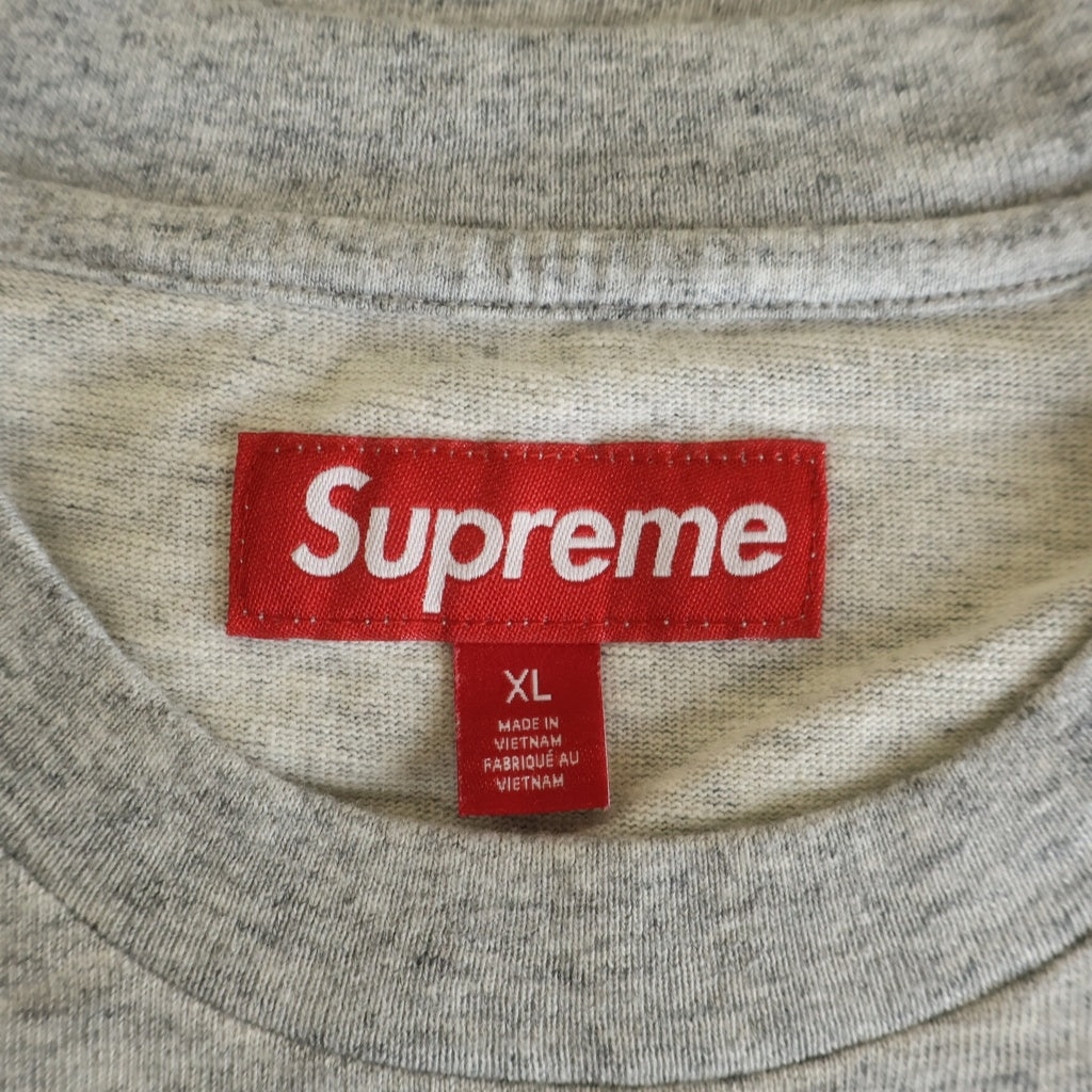SUPREME(シュプリーム) 25AW Collegiate Applique S/S Top カレジエイトアップリケ フロントロゴ刺繍 半袖Tシャツ カットソー グレー
