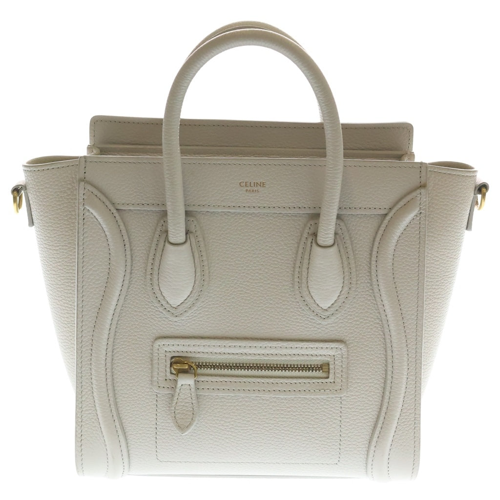 CELINE(セリーヌ) Luggage Nano ラゲージナノ レザー 2WAY ハンドバッグ ショルダーバッグ ベージュ レディース