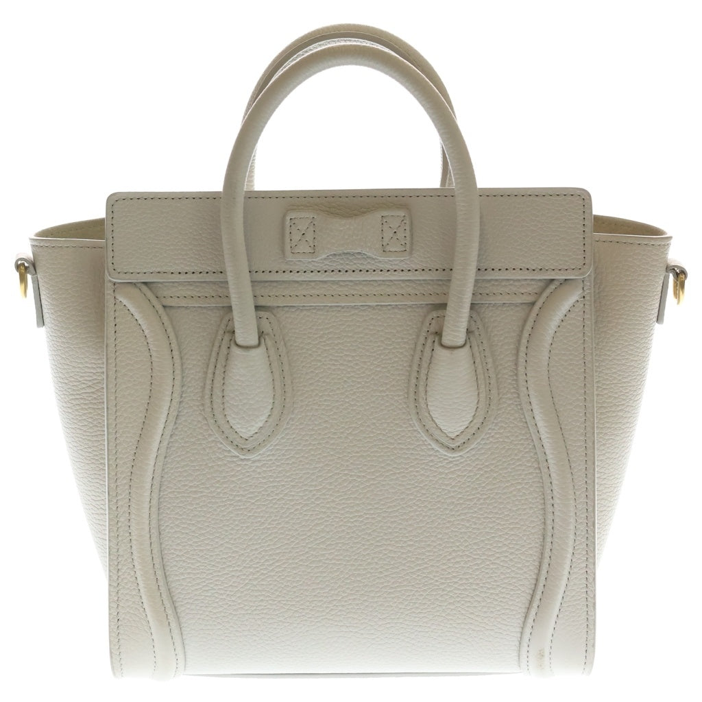 CELINE(セリーヌ) Luggage Nano ラゲージナノ レザー 2WAY ハンドバッグ ショルダーバッグ ベージュ レディース
