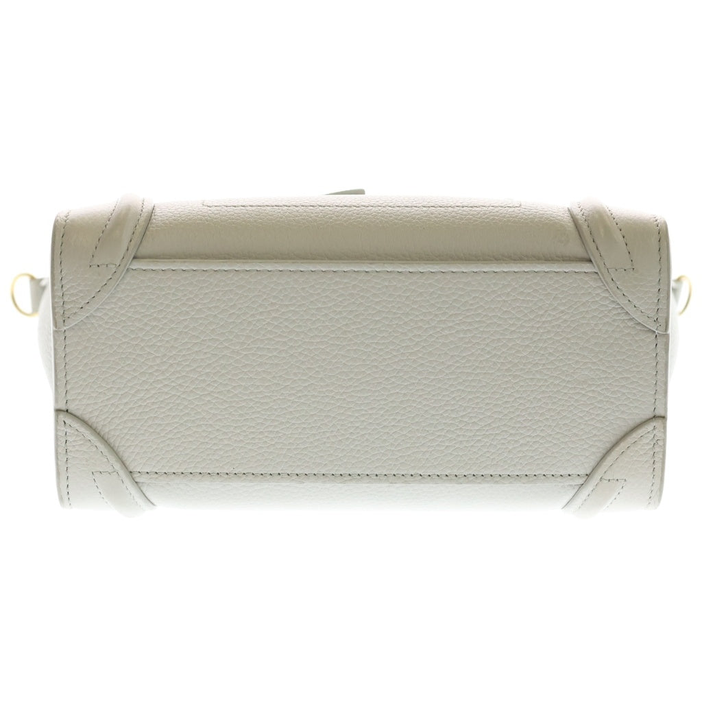 CELINE(セリーヌ) Luggage Nano ラゲージナノ レザー 2WAY ハンドバッグ ショルダーバッグ ベージュ レディース