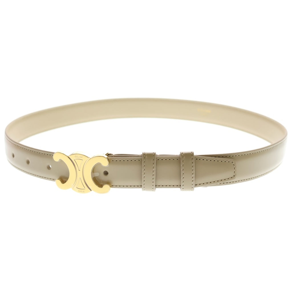 CELINE(セリーヌ) Medium Triomphe Belt ミディアムトリオンフ レザー ベルト ベージュ