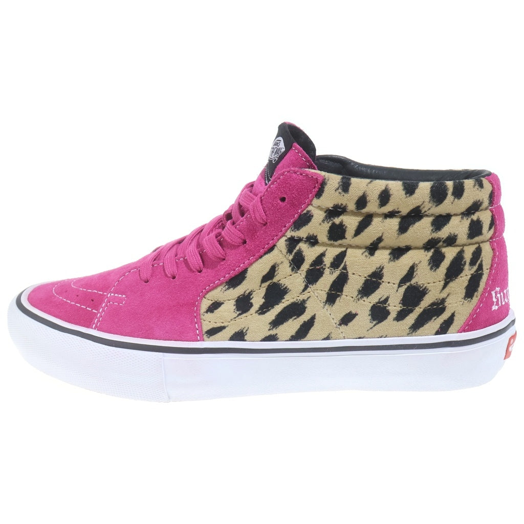 SUPREME(シュプリーム) 17SS ×VANS Sk8 Mid Velvet Leopard Magenta バンズ スケート ベルベット レオパード マゼンタ ミッドカットスニーカー ブラウン/ピンク US10/28cm VN0A347UOPL
